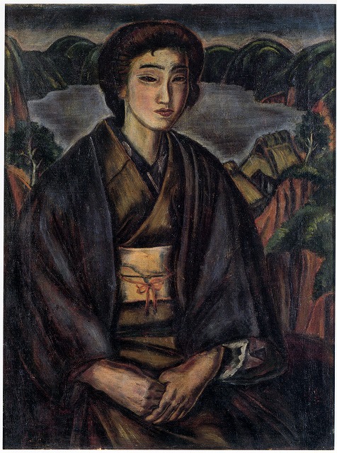 村山槐多《湖水と女》1917