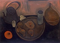 萬鐵五郎《薬罐と茶道具のある静物》1918