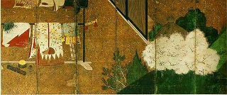 《誰が袖美人図屛風》江戸時代、17世紀前半：右隻