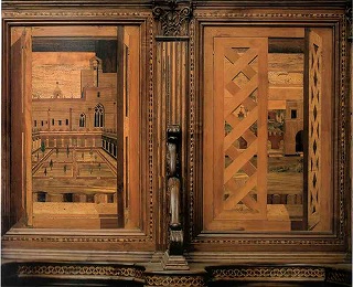 アレッツォのジョヴァン・フランチェスコとプロスペロ工匠《サン・マルティーノ修道院の回廊》と《街の眺め》1514頃