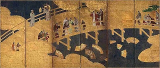 《婦女扇流図屛風》江戸時代、17世紀初頭