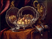 デポルト《桃をいれた脚付き壺》1733-34頃