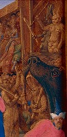 フーケ『エティエンヌ・シュヴァリエの時禱書』より《聖アポロニアの殉教》（部分）1452-60
