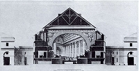 ルドゥー《ブザンソンの劇場(1775-84)断面図》1804