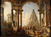 パニーニ（パンニーニ）《アキレウスの墓の前のアレクサンドロス大王》1730-40