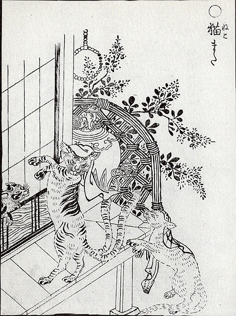 鳥山石燕『画図百鬼夜行』（1776(安永5)年）より｢猫また｣