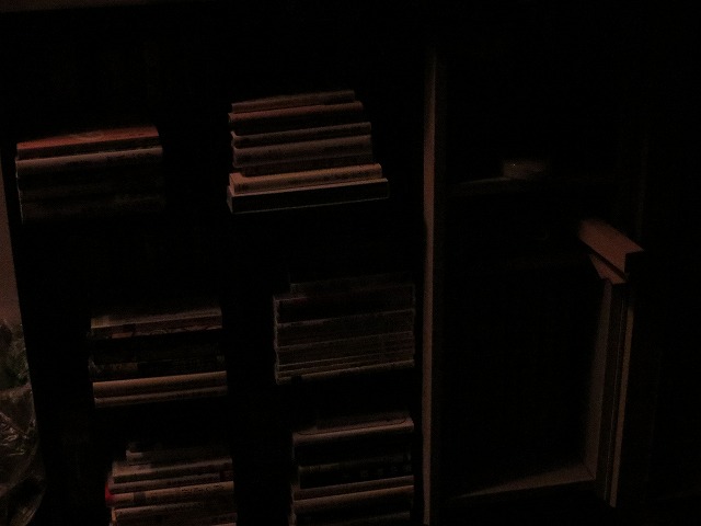 消灯後の本棚