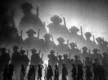 『来るべき世界』 1936、約16分：行軍
