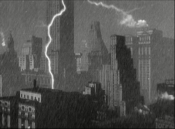『ゴースト・ブレーカーズ』 1940、約1分：摩天楼と稲妻