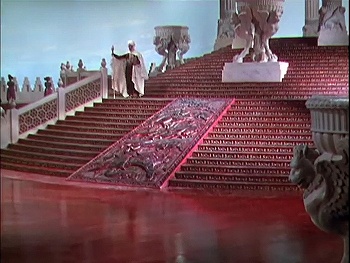 『バグダッドの盗賊』 1940、約11分：屋上へ降りる赤みを帯びた階段