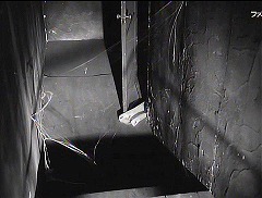 『ウルトラＱ』第9話「クモ男爵」 1966　約12分：地下への階段を降りた先、上から