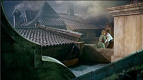 『帰って来たドラキュラ』 1968　約1時間2分：屋根伝いの道筋