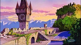 『ルパン三世　カリオストロの城』 1979　約15分：城壁と時計塔