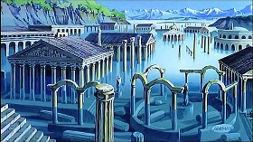 『ルパン三世　カリオストロの城』 1979　約1時間33分：湖の底に沈んでいたローマの町址