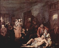 ホガース《精神病院》（油彩）　1733