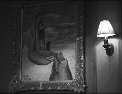 『虹男』 1949　約29分：食堂の壁、摩耶家長男で画家の勝人の作品