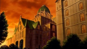 『鋼の錬金術師　シャンバラを征く者』 2005　約43分：ハウスホーファー教授の別荘