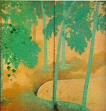 鏑木清方《黒髪》 1917（大正6）：左隻第一扇・第二扇