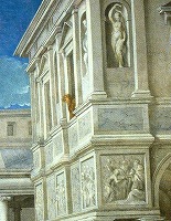 ボルドーネ《水浴するバテシバ》（細部） 1547-48年頃
