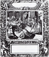ド・ブリー『高雅寓意画集』より「暗がりにて人待ち顔で横たわりつつ、ウェヌスは欺き、かつ欺かれる」　1593年