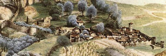 デューラー《アルコの谷の眺め》（細部） 1495