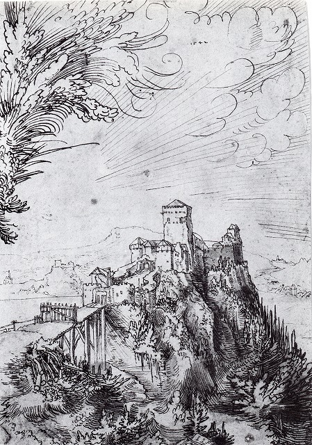 ヴォルフ・フーバー《ヴァッハウ渓谷のアックシュタイン城》 1542