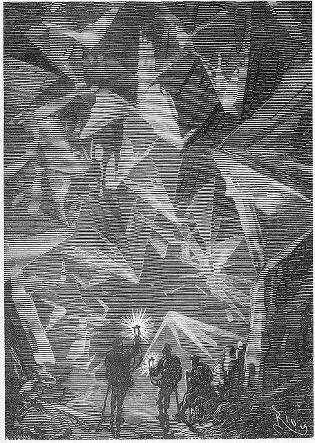 エドゥアール・リウー　ヴェルヌ『地底旅行』(1867版)挿絵、第22章