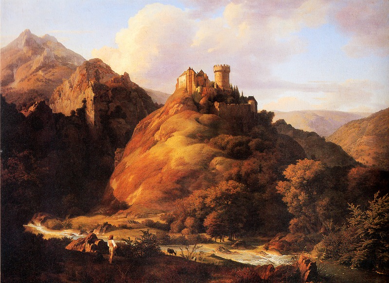 シルマー《ロマンチックな風景（アルテナールの城）》 1828