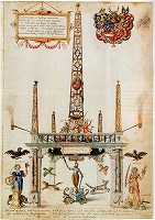 フレーデマン・デ・フリース《オラニエ公ウィレム立像がある行列用の仮設建造物の草案》1578