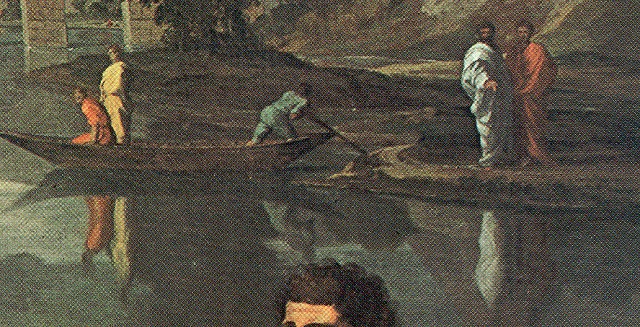 プッサン《水から救われるモーゼ》1638　細部