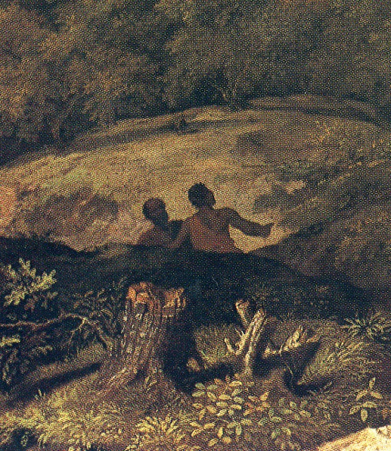 プッサン《ディアーナとオーリオーンのいる風景》1658　細部