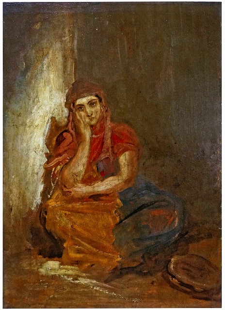 シャセリオー《タンバリンとともに描かれたムーア人女性》1849?