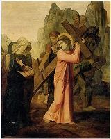 モロー《『十字架の道』中、第４の留：母に出会うイエス》1862