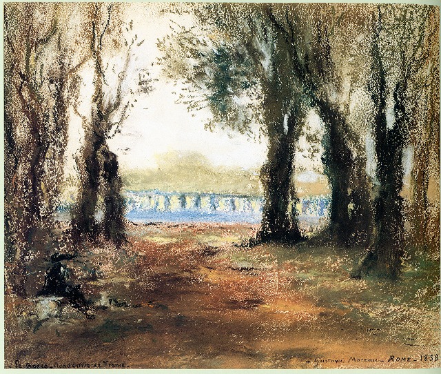 モロー《森(ボスコ)（ローマのアカデミー・ド・フランスの眺め）》1858
