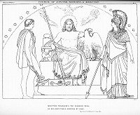フラクスマン《ホメーロスのオデュッセイア》、図1：《ユピテル、ミネルウァ、メルクリウスの会議》1805