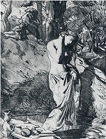 シャセリオー《水浴のスザンナ》（石版画） 1838-39