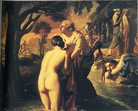 シャセリオー《アクタイオーンに驚くディアーナ》1840