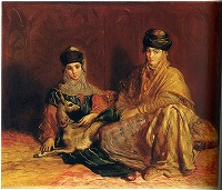 シャセリオー《羊を伴ったコンスタンティーヌの女性と少女》1849